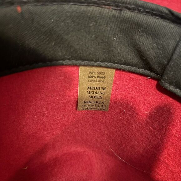Vintage Little Joe Wool Cowboy Hat Red Made in‎ USA WPL 5923 Size Medium - Picture 5 of 8